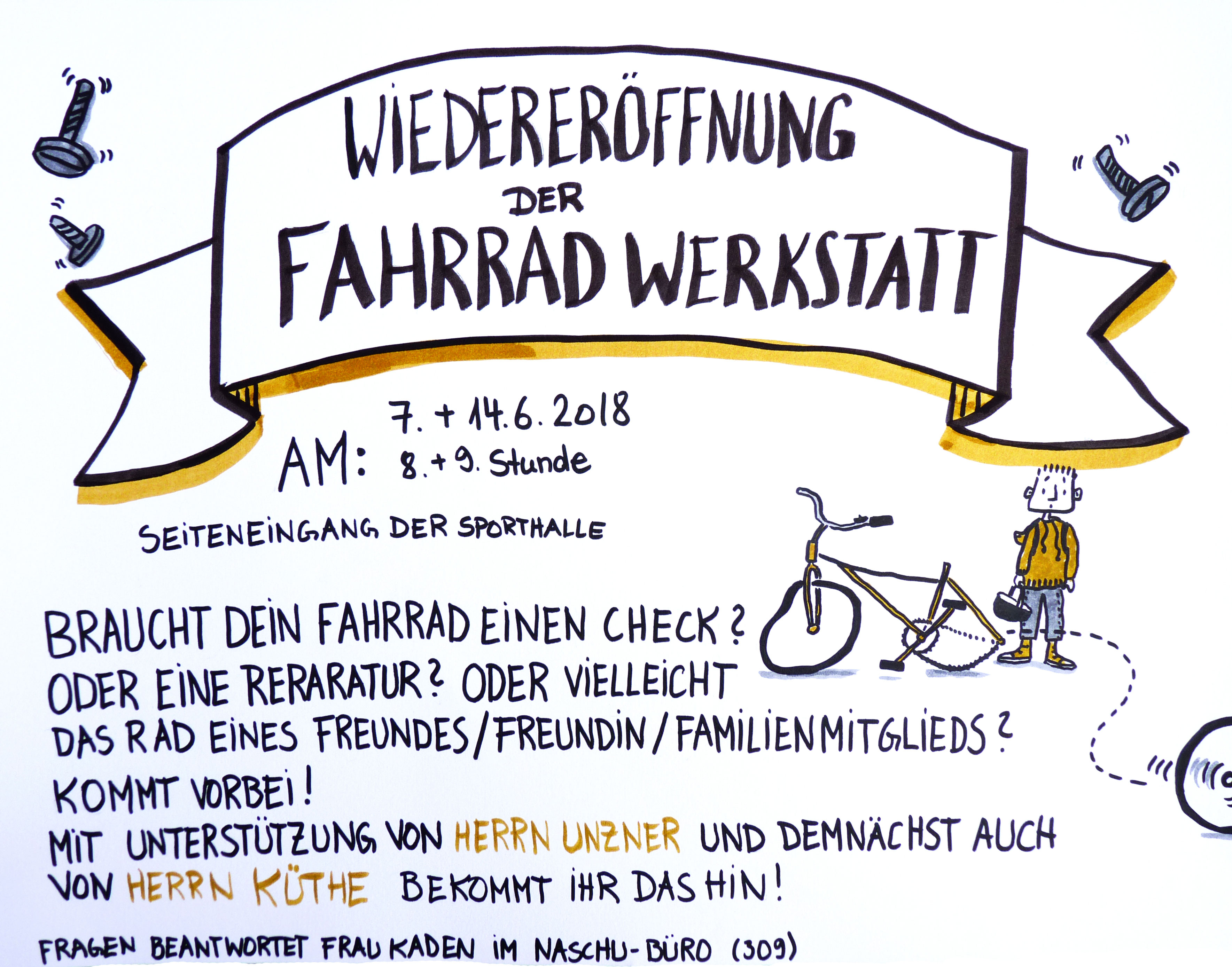 Wiedereröffnung Fahrradwerkstatt für Internet